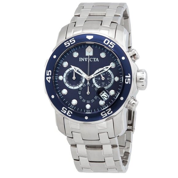 NWT Authentic Invicta Pro Diver Chronograph Blue Dial Men's Watch - Picture 1 of 4